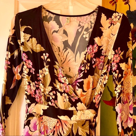 🌺🎉HP🎉🌺 NWOT Spell & The Gypsy Blue Skies Wrap Dress - Picture 9 of 16